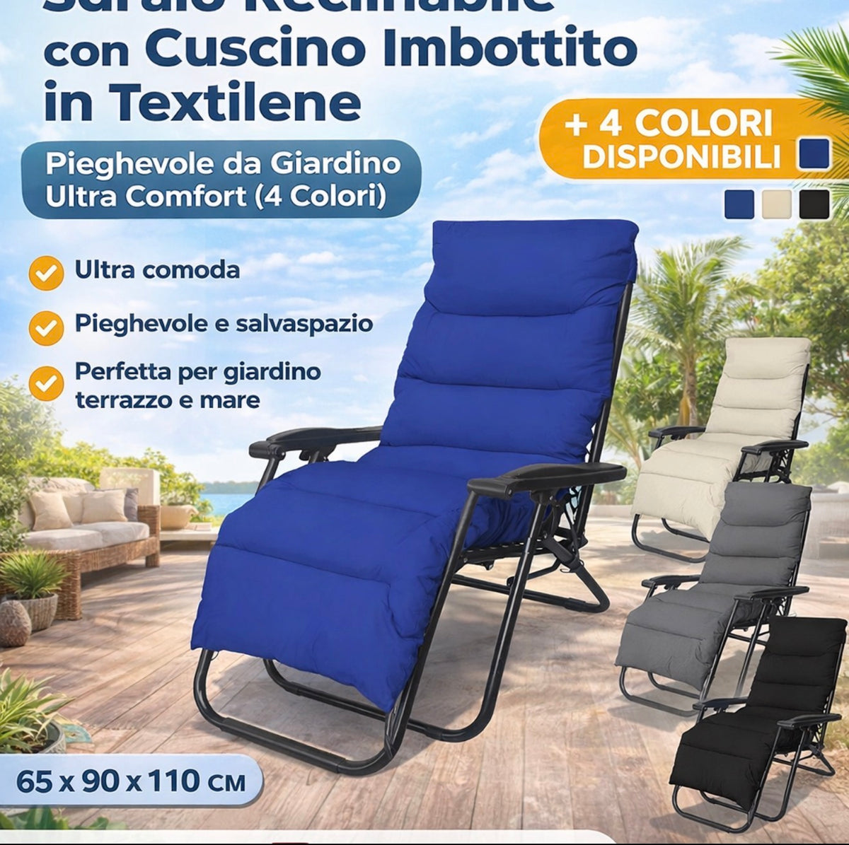 Sedia cordonata con cuscino