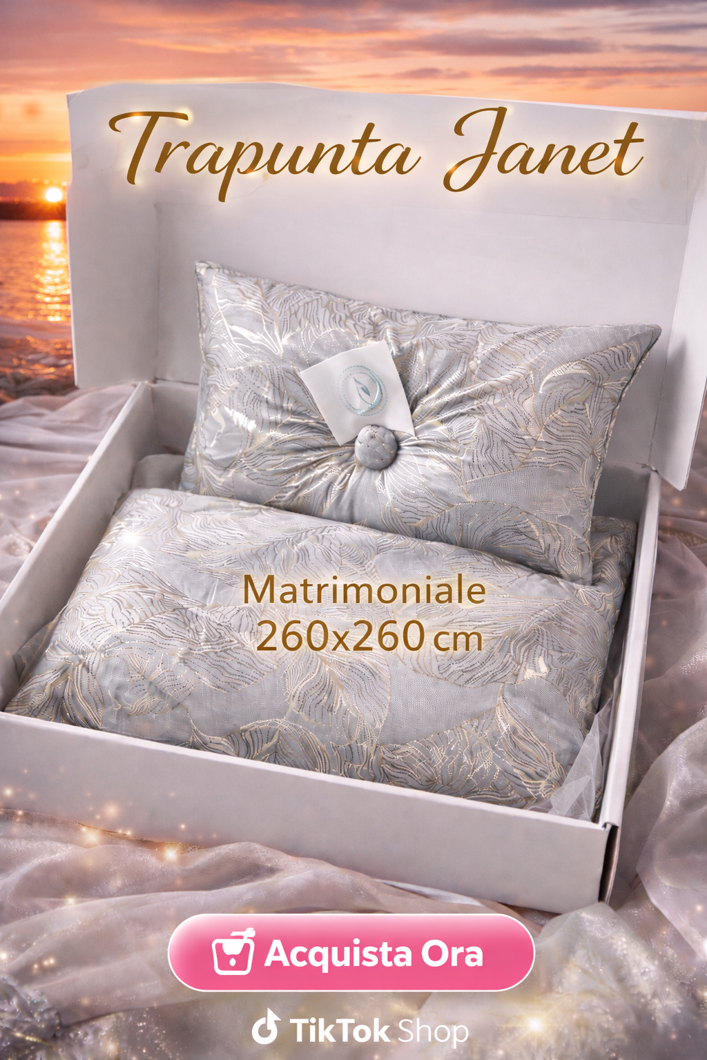 Copriletto matrimoniale con cuscino