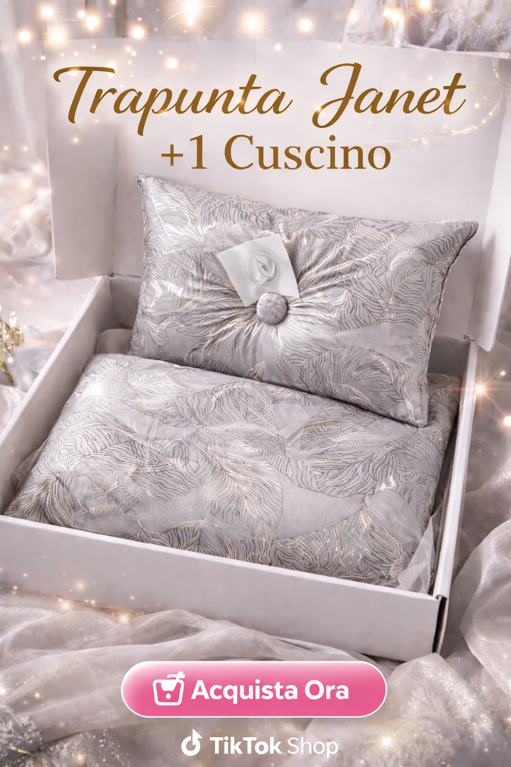 Copriletto matrimoniale con cuscino