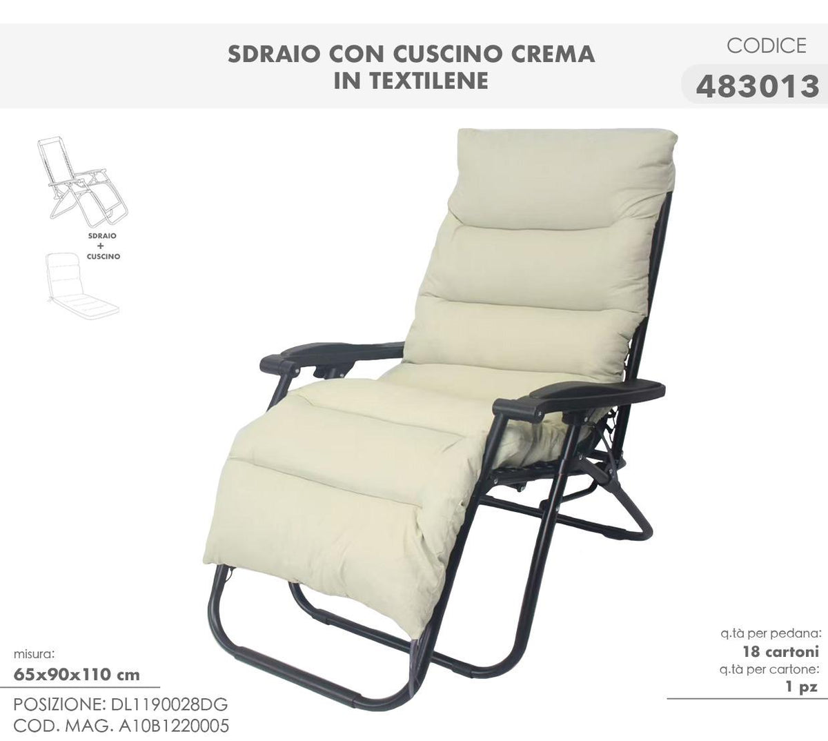 Sedia cordonata con cuscino