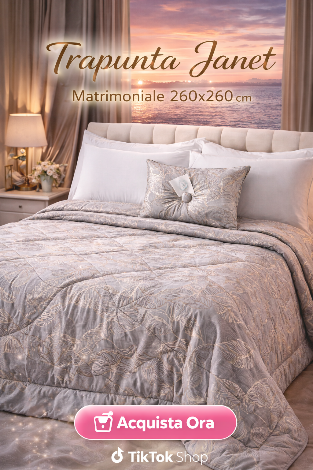 Copriletto matrimoniale con cuscino